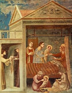 Джотто ди Бондоне (1267-1337). Рождество Марии. Часовня Скровеньи, Падуя.