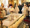В годовщину со дня кончины Святейшего Патриарха Алексия II Предстоятель Русской Церкви совершил Божественную литургию и панихиду в Богоявленском кафедральном соборе