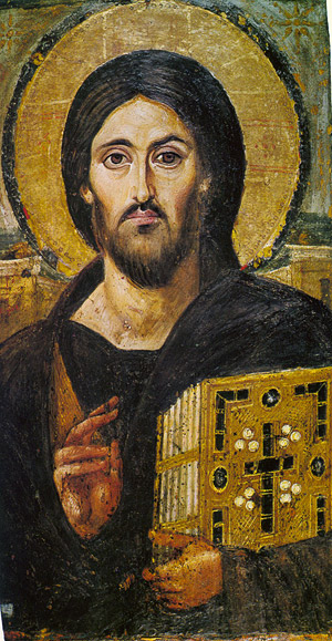 Христос Пантократор. Икона VI в. <br>Синайский монастырь святой Екатерины