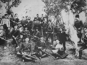 Hunting party, with a Russian visitor.