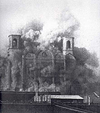 Destruction by Soviet regime of the Cathedral of Christ the Savior, Moscow.