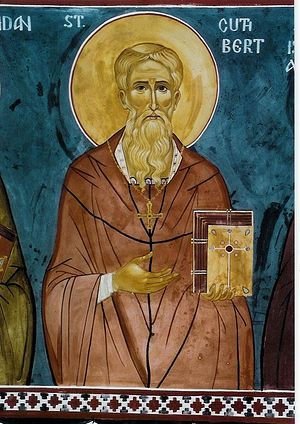 Святитель Кутберт, епископ Линдисфарнский. Фреска