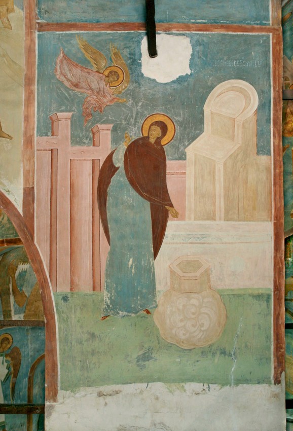 Благовещение у кладезя. Роспись собора Рождества Богоматери, 1502 год, Дионисий и сыновья