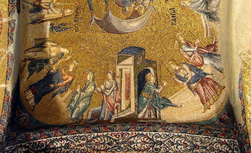 Введение во храм Пресвятой Богородицы. Мозаика монастыря Хора (фрагмент)
