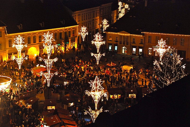 Рождественский базар в Сибиу, Трансильвания (Румыния)