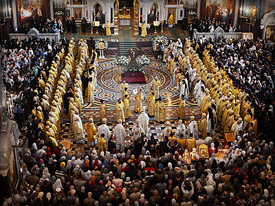 Служение Предстоятелей и иерархов Поместных Православных Церквей в Храме Христа Спасителя