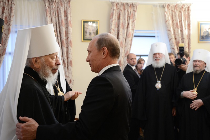 Митрополит Киевский и всея Украины Владимир и Президент России В.В. Путин. Фото: С. Власов / Пресс-служба Патриарха Московского и всея Руси