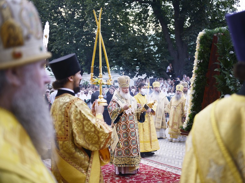 Всенощное бдение в Киево-Печерской лавре. Фото: Пресс-служба Патриарха Московского и всея Руси