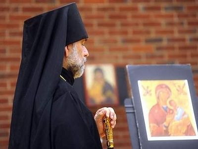 Bishop travels from New York City to visit Orthodox Christian mission for the first time