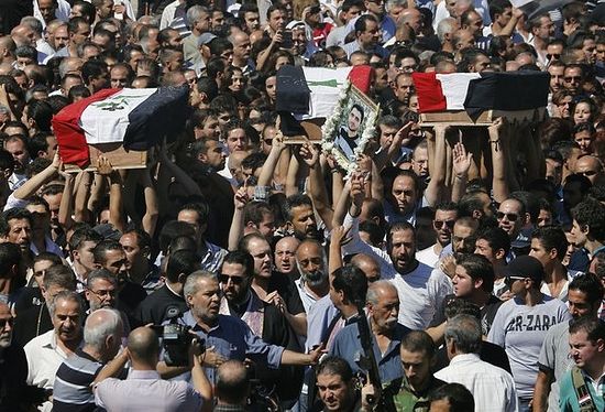 Дамаск, сахрана тројице хришћана убијених у Малули. Фото AFP / Getty Images