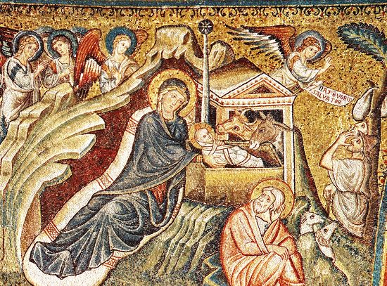 Рождество Христово. Фреска храма Санта Мария Маджоре, Рим