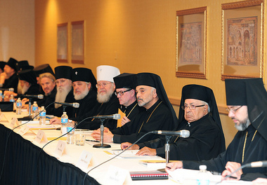 Members of the Assembly of Canonical Orthodox Bishops of North America at their annual meeting in Chicago.