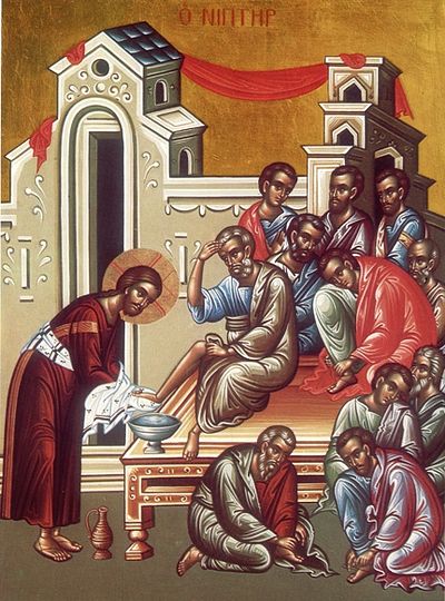 Icon of the washing of the feet