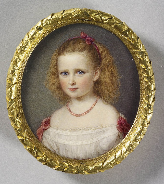 1868 г. Юная принцесса Елизавета Гессенская. Акварель работы Реджинальда Истона