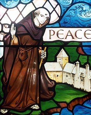Saint Seiriol (a stained glass image)