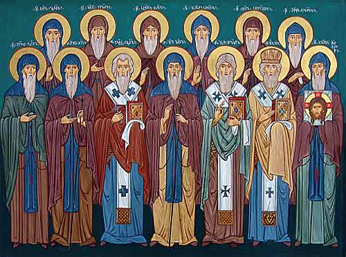 The Holy Thirteen Syrian Fathers. Front row: Davit of Gareji, Shio of Mgvime,