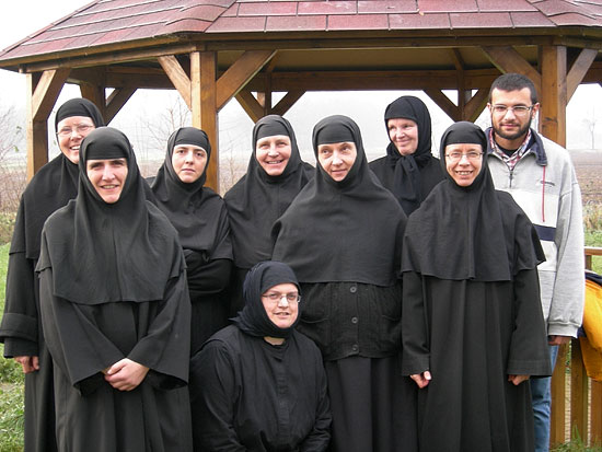 The sisters of the convent. The young man is a monastic aspirant bound for Mt. Athos