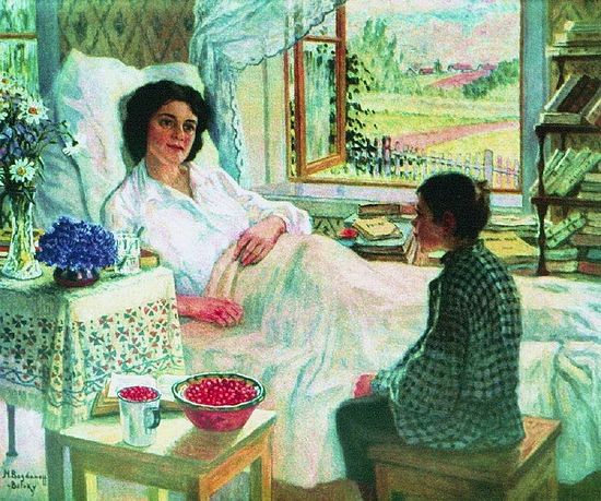 Н.П. Богданов-Бельский. У больной учительницы. 1920