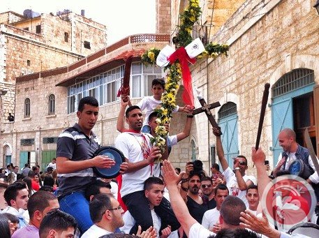 Palestinian Christians at the Holy Saturday Service in the Holy Sepulchre.