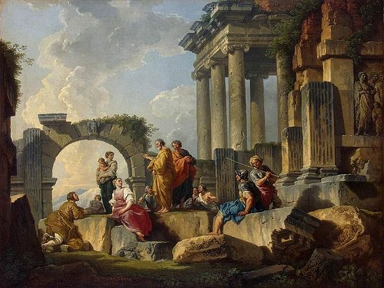 Apostle Paul Preaching on the Ruins. Giovanni Paolo Pannini, 1744