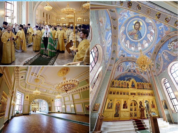 On July 26, His Holiness Patriarch Kirill of Moscow and All Russia visited the newly restored Eparchial (Diocesan) House in Moscow, where His Holiness celebrated the Great Consecration of the Chapel of the Holy Prince Vladimir Equal-to-the-Apostles (right)