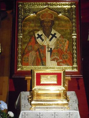 Icon and relic of St. Tikhon of Zadonsk
