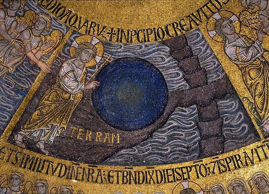 Создание тверди. (Сотворение мира, фрагмент). Италия, Венеция, Собор Святого Марка; XIII в