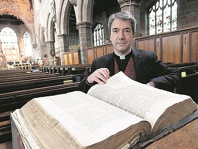 Vicar Discovers Forgotten First Edition of King James Bible From 1611 As He Is Clearing a Cupboard At His Church
