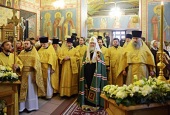 Патриарх освятил храм Космы и Дамиана в Космодемьянском