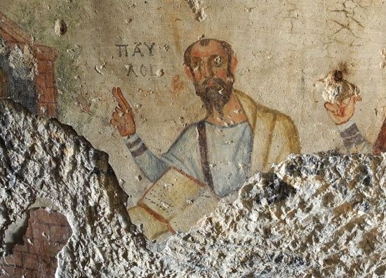 Апостол Павел. Фреска из пещеры свв. Павла и Феклы