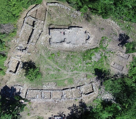 An aerial view of part of the ruins of the 15th-17th century AD St. Iliya Monastery at the Urvich Fortress near Bulgaria’s capital Sofia, upon the completion of the 5-year excavations of the monastery. Photo: Archaeological Team, National Museum of History