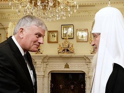 Franklin Graham Meets with His Holiness Patriarch Kirill and His Eminence Metropolitan Hilarion of Volokolamsk