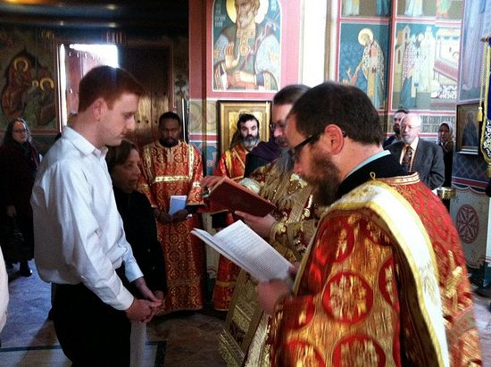Ryan Hunter being received into the Orthodox Church
