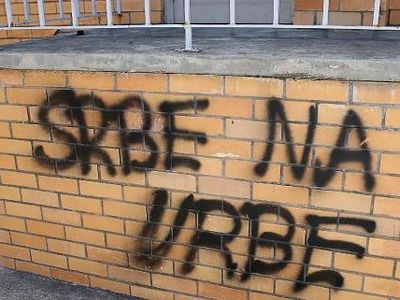 Swastikas graffitied onto Serbian Orthodox Church in racist vandalism attack
