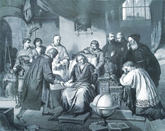 Последние часы жизни Коперника. Гравюра по картине А. Лессера. 1878