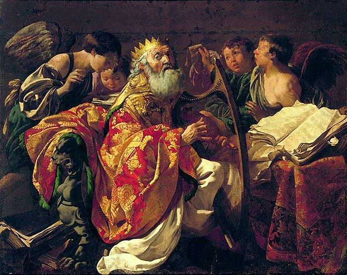 Тербрюгген Хендрик. Царь Давид, играющий на арфе. 1628