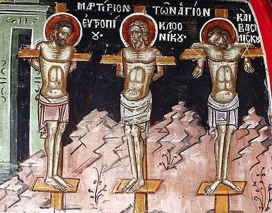 Martyrs Eutropius and Cleonicus of Amasea, and Basiliscus of Comana. Photo: Days.Pravoslavie.Ru
