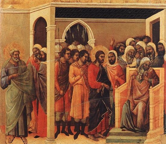 Duccio Di Buoninsegna. Christ Before Caiaphas. 1308-11