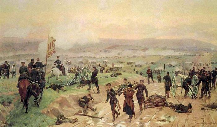 «Бой под Плевной 27 августа 1877 года» Н. Д. Дмитриев-Оренбургский, (1883)