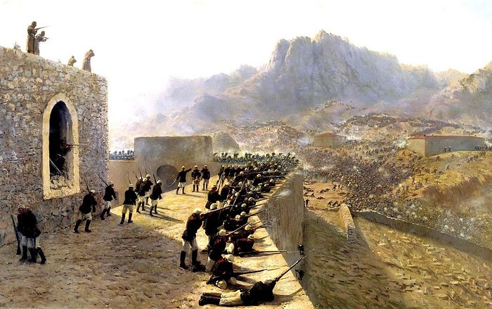 «Отбитие штурма крепости Баязет 8 июня 1877 года.». Худ. Л. Ф. Лагорио (1891)