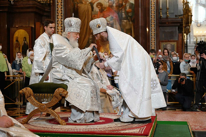 В праздник Преображения Господня Святейший Патриарх Кирилл совершил Литургию в Храме Христа Спасителя