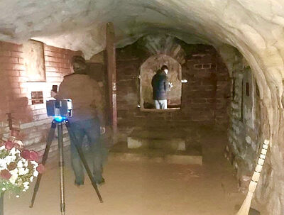 Начаты работы по лазерному сканированию керамид в пещерах Псково-Печерского монастыря