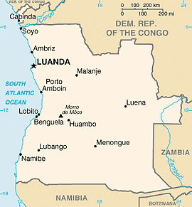 Карта Анголы