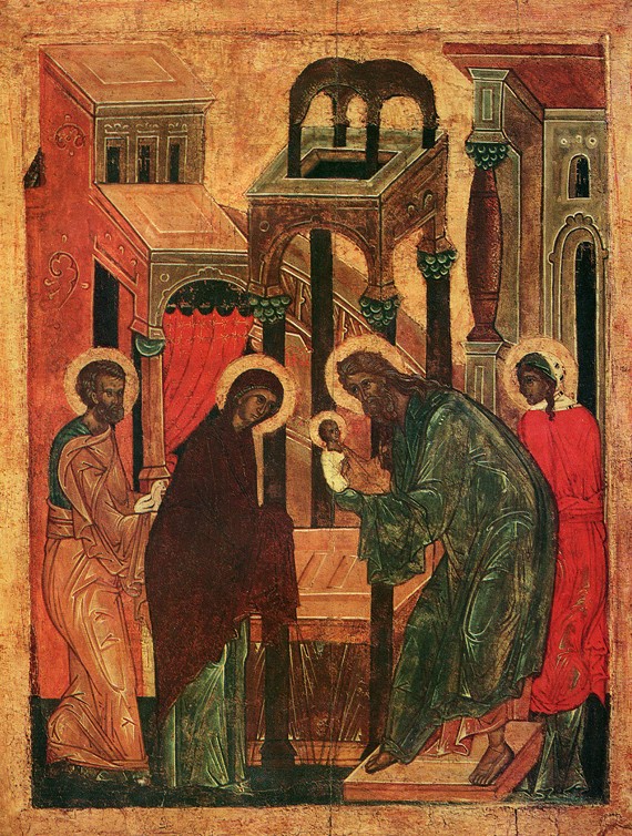Icon, early 16th c., from the festal row in the Church of the Archangels in the old city, Pskov, Pskov museum-reserve.
