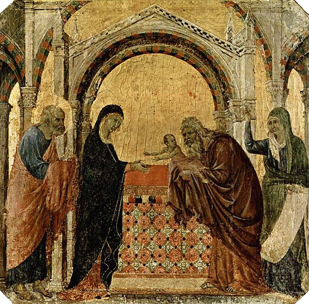 Duccio di Buoninsegna, Sienna school, Meeting of the Lord. 