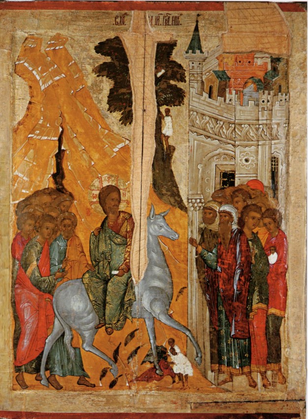 The Entry of the Lord into Jerusalem. The Pkov state united historical-architectural and art museum. 15th c. 