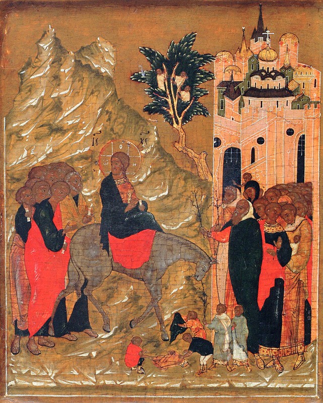 The Entry of the Lord into Jerusalem. Moscow, late 16th c.