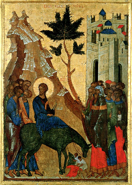 The Entry of the Lord into Jerusalem.1497. St. Cyril of White Lake Monastery.
