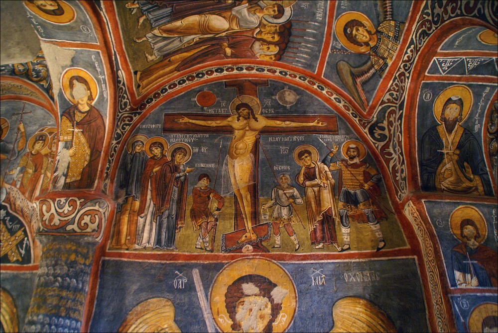 Holy and Great Friday. The Crucifixion. Cave church, Cappadocia. 11th c.