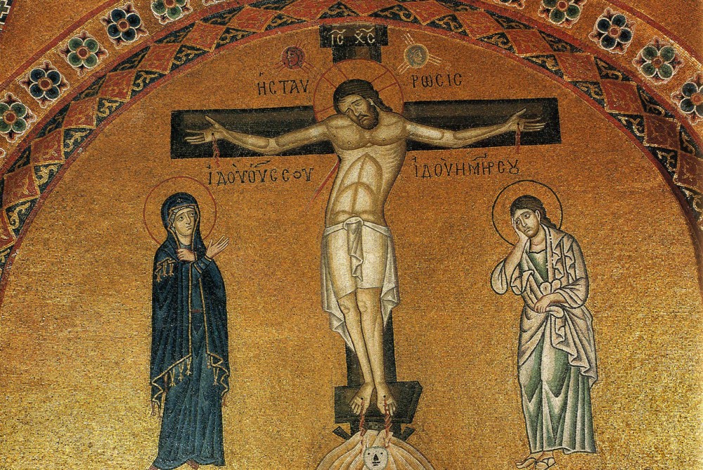 Великая Пятница. Распятие. Мозаика монастыря Осиас Лукас